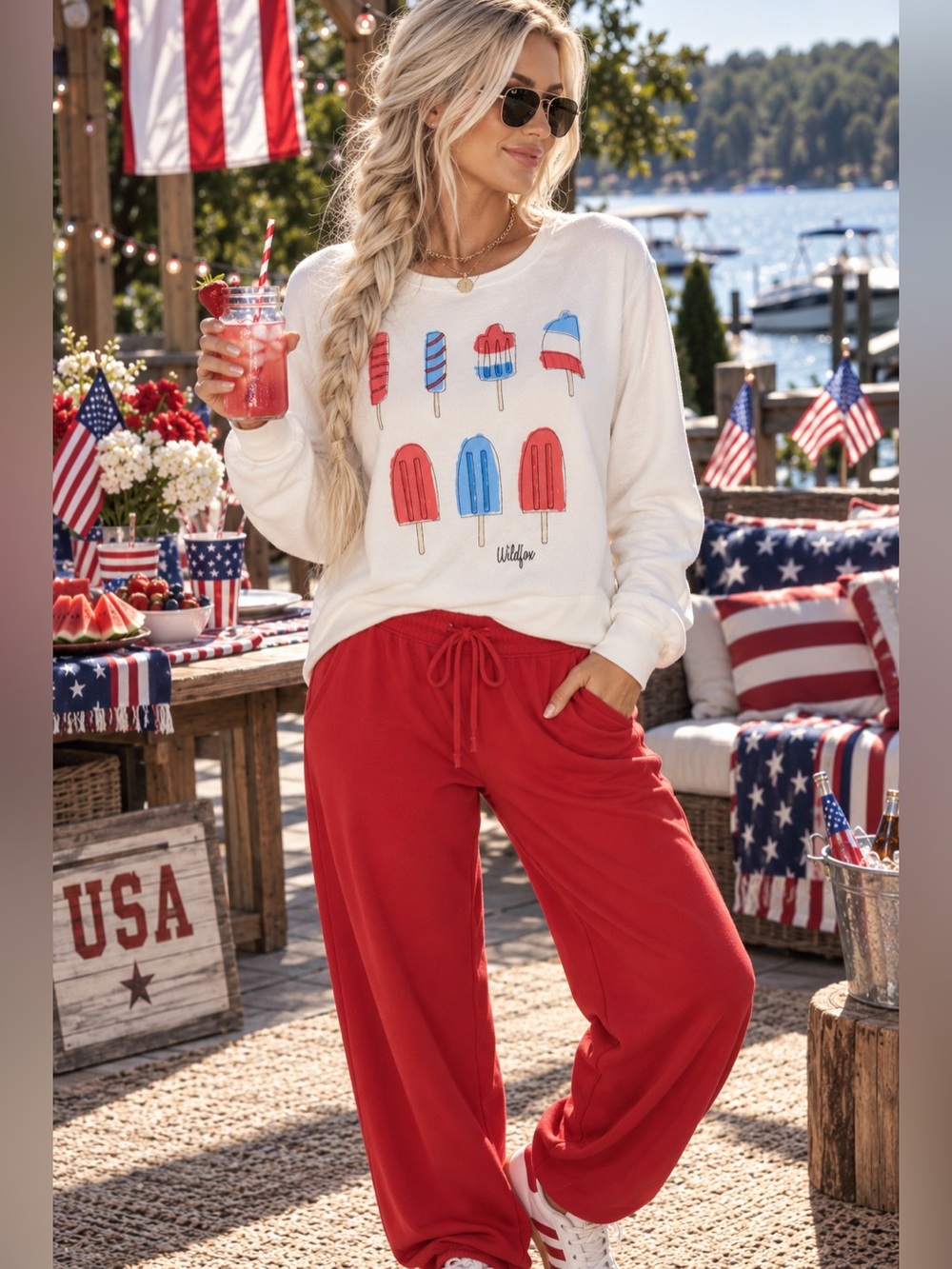 Wildfox Couture "Take A Lick" Popsicle Beach Crewneck $88 MSRP